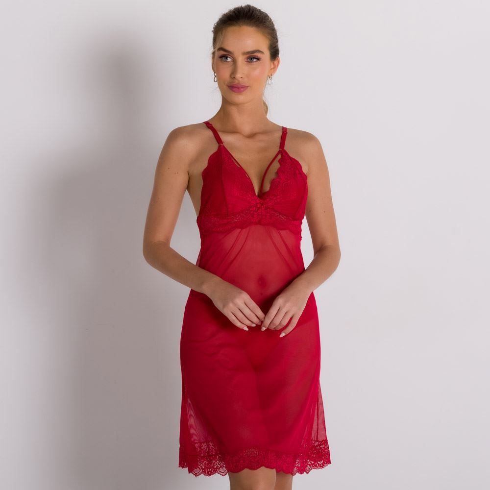 Camisola De Tule e Renda Holla