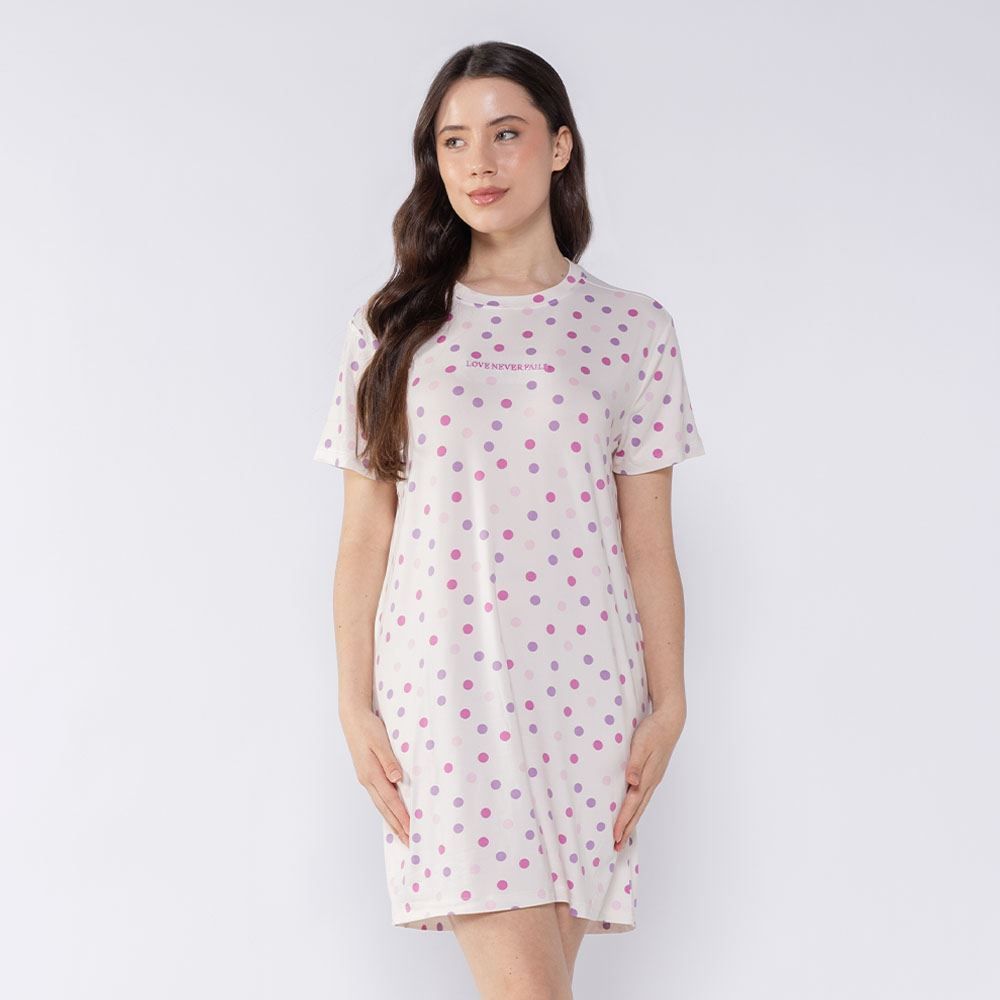 Camisola Feminina Manga Curta Poá Camila Moretti