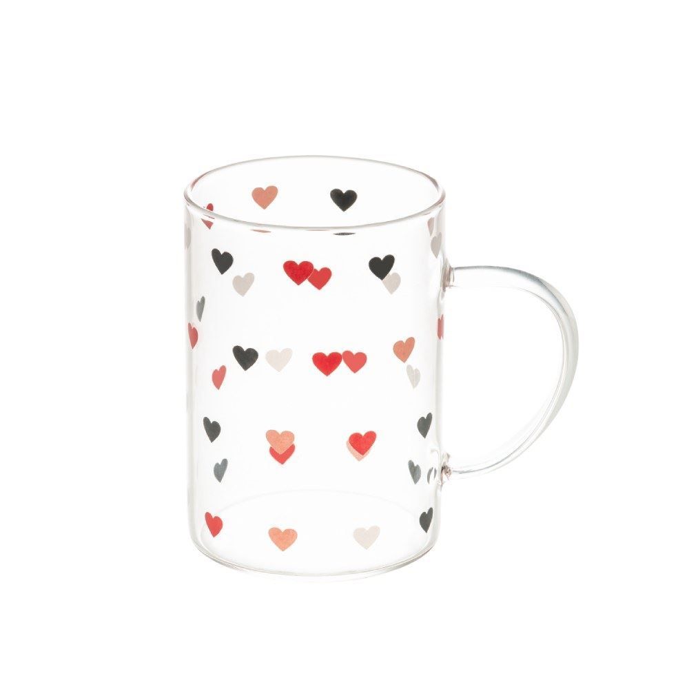 Caneca De Vidro 200Ml Lyor - Coração