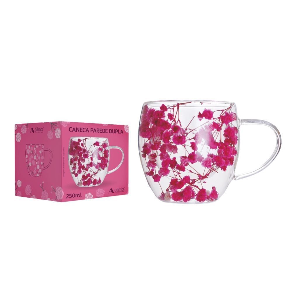 Caneca Camélia Primavera Allmix 250Ml - Vidro