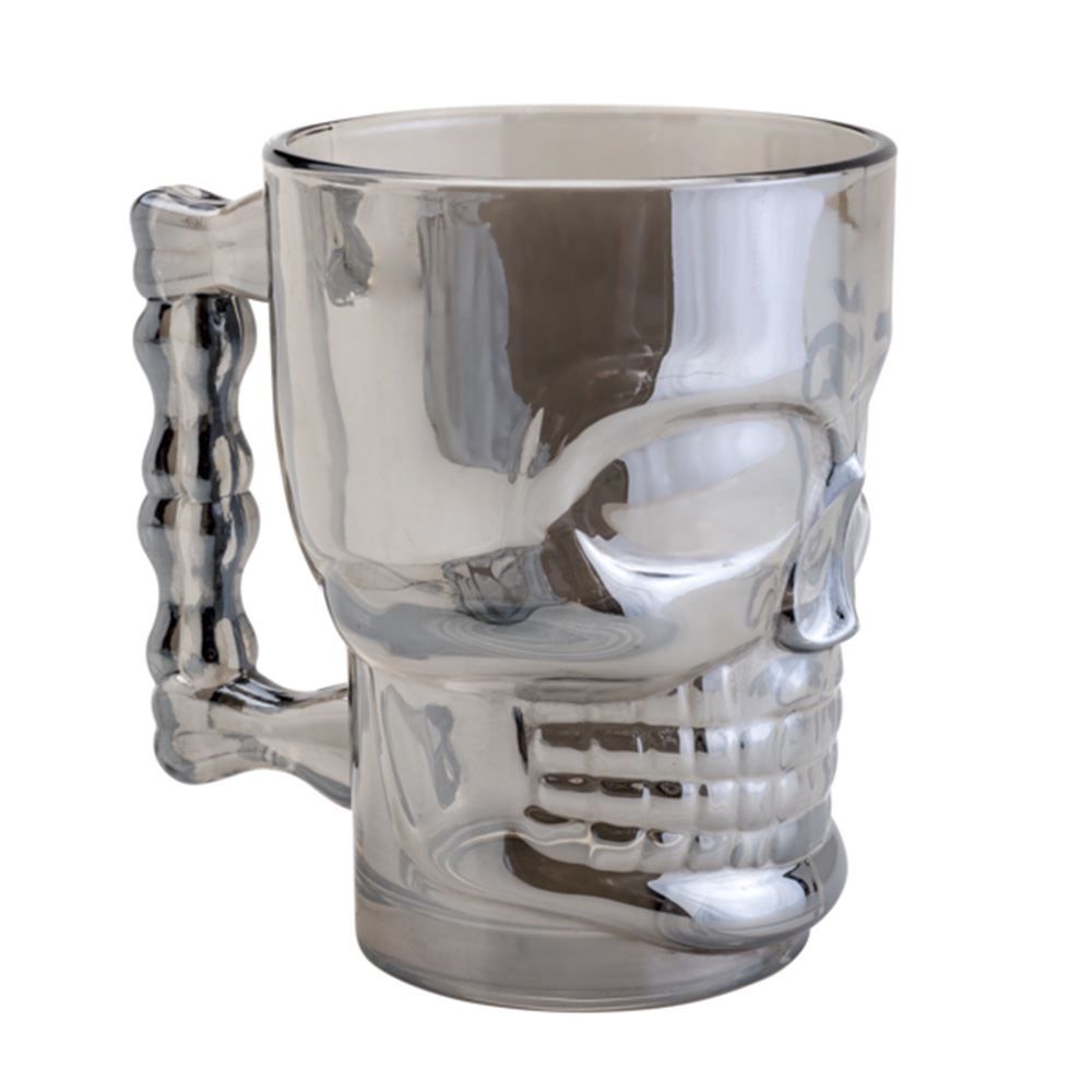 Caneca Chopp Caveira Rock 510Ml Lyor - Cinza
