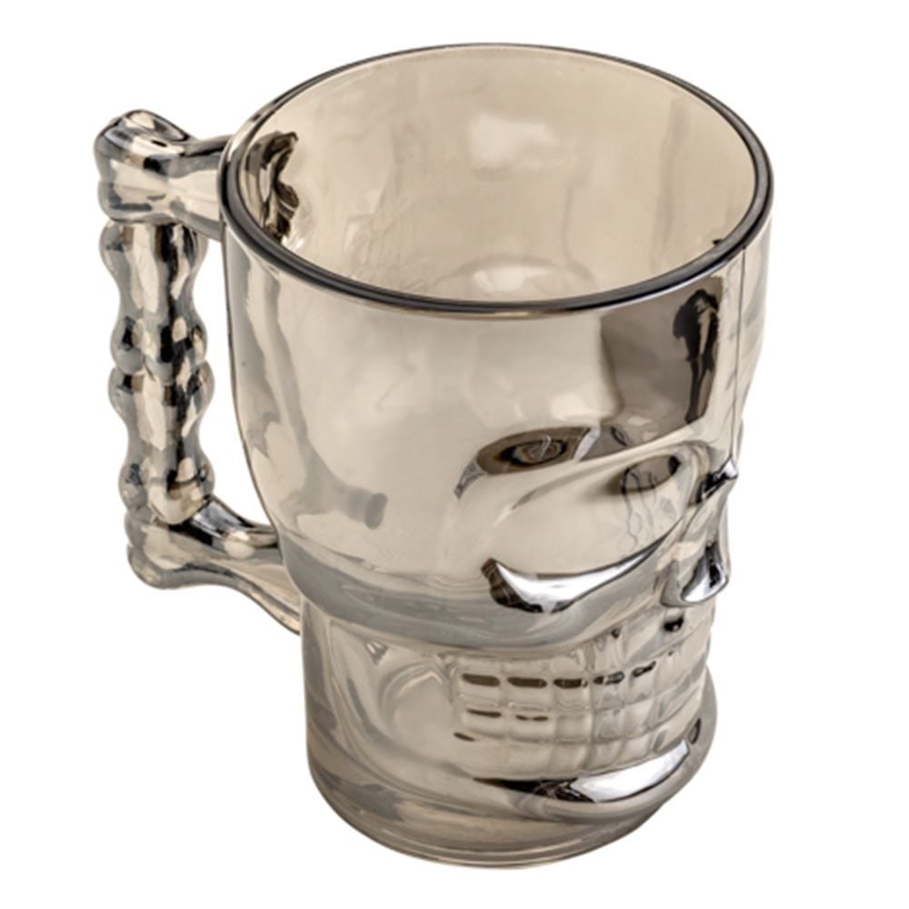 Caneca Chopp Caveira Rock 510Ml Lyor - Cinza
