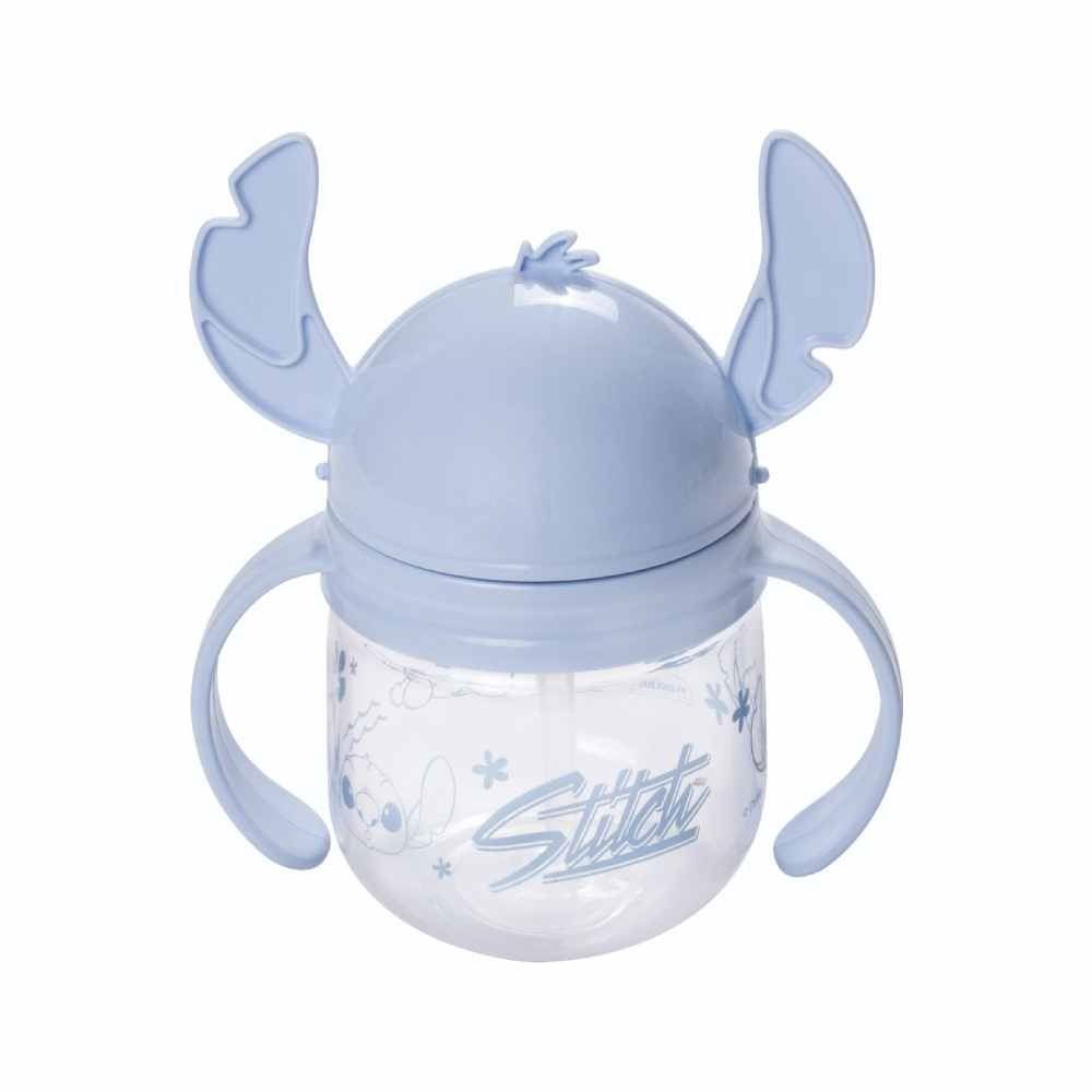 Caneca Com Canudo Stitch Plasutil 260 Ml