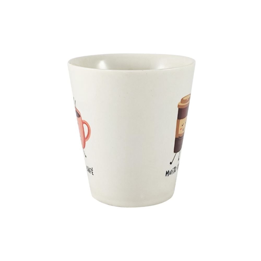 Caneca Cônica Muito Amor e Café Lv Porcelanas - 290Ml