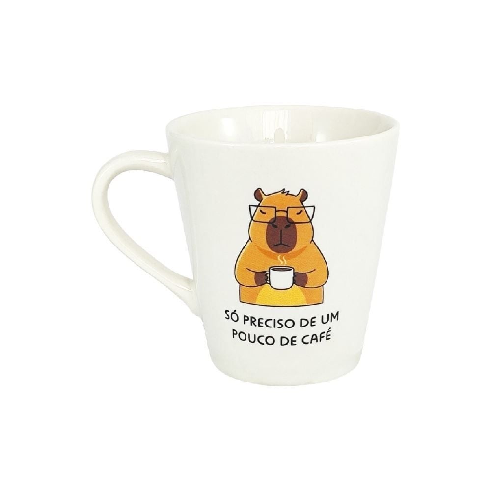 Caneca Cônica Decorada Lv Porcelanas 290Ml - UM POUCO DE CAFE