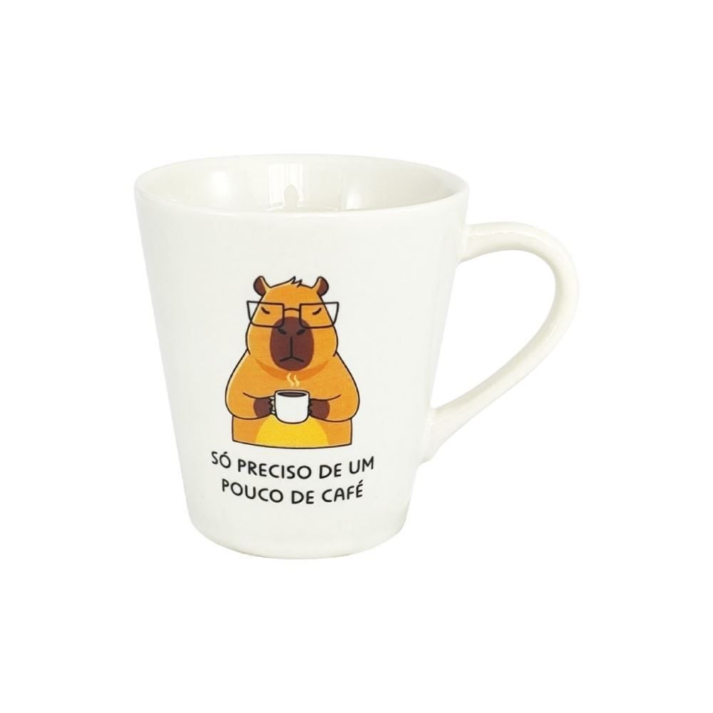 Caneca Cônica Decorada Lv Porcelanas 290Ml - UM POUCO DE CAFE