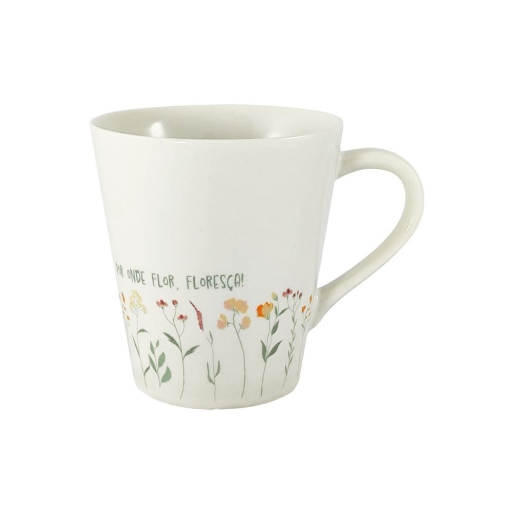 Caneca Cônica por Onde Flor Lv Porcelanas - 290Ml