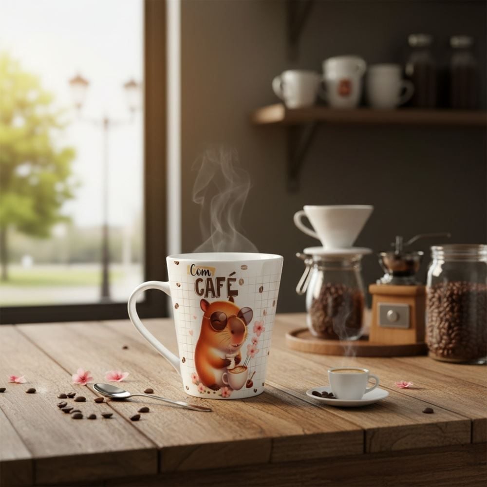 Caneca de Café em Porcelana Cônica Capivara 150Ml Terramada - Sortido