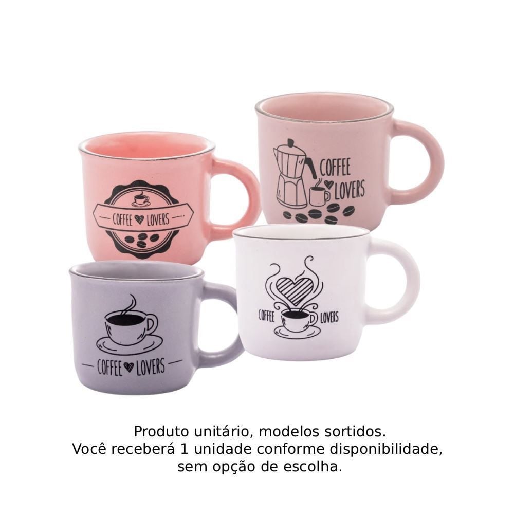 Caneca de Cerâmica Coffee Lovers Wollf 60Ml - Sortido