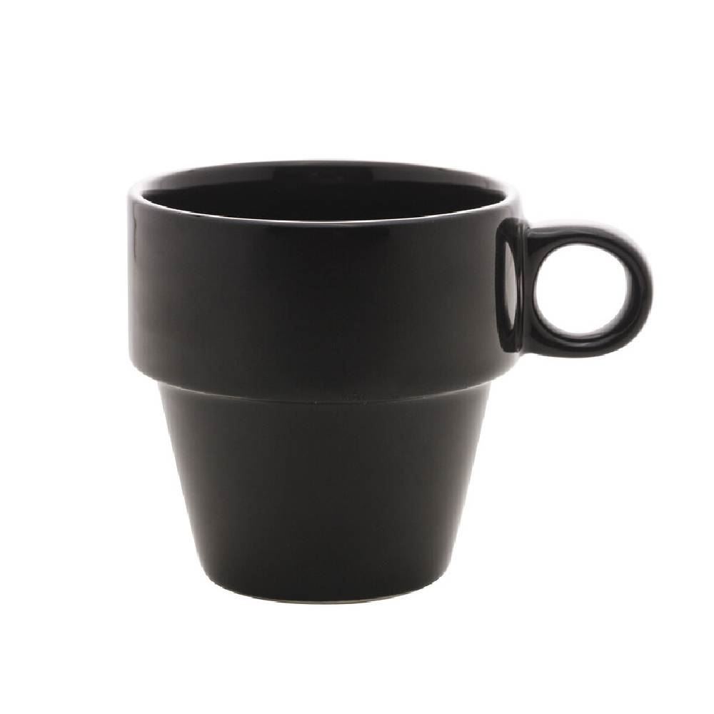 Caneca De Cerâmica Empilhável Lyor 210Ml - Preto