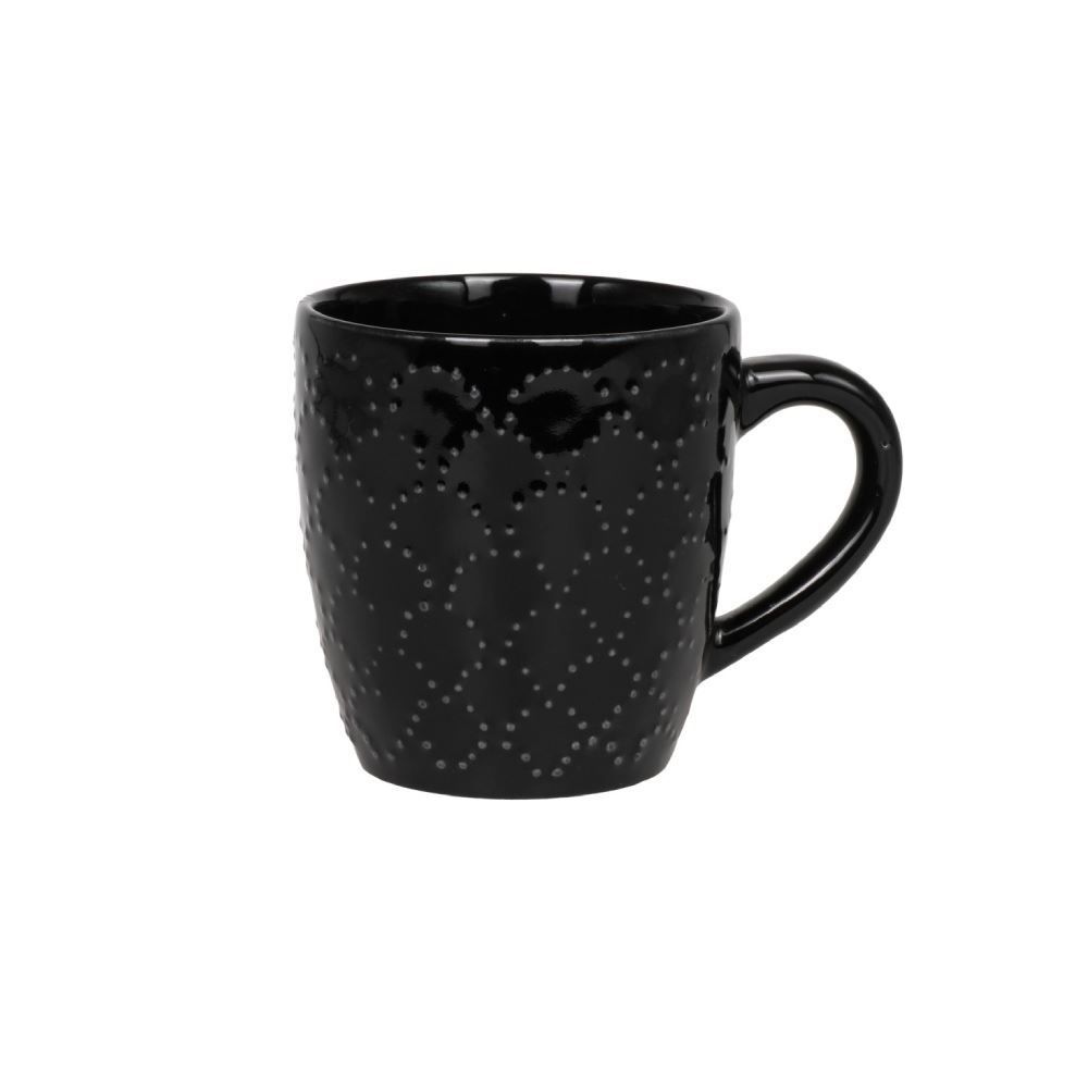 Caneca De Cerâmica Texturizada Havan Casa 210Ml - Preta Brilhante 