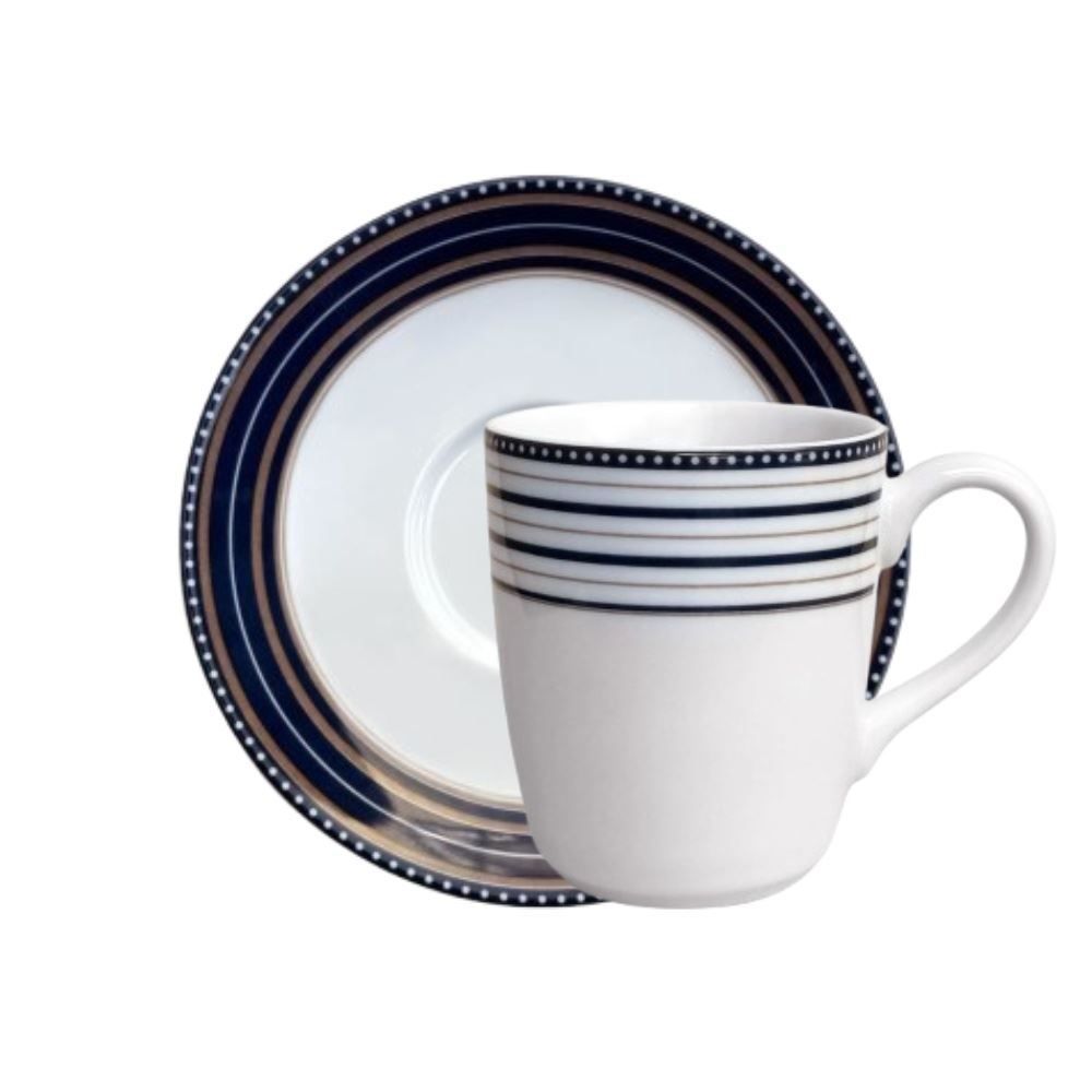 Caneca De Porcelana Com Pires Veneza Schmidt - 225ml