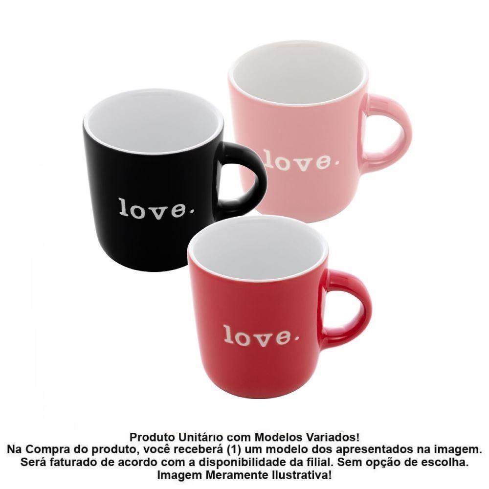 Caneca de Porcelana Love Lyor 160Ml - Sortida