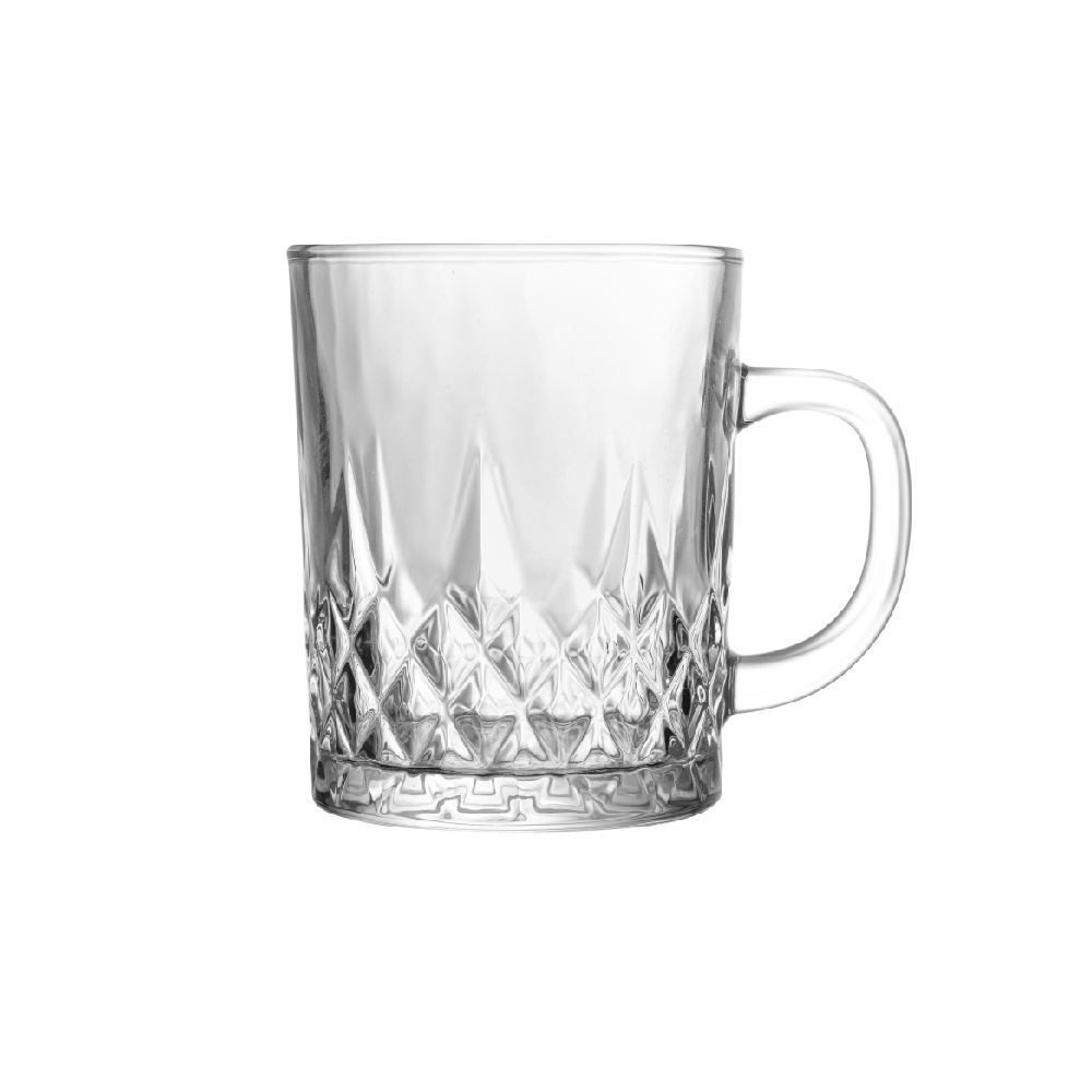 Caneca De Vidro Diamante Lyor 220 Ml - Transparente