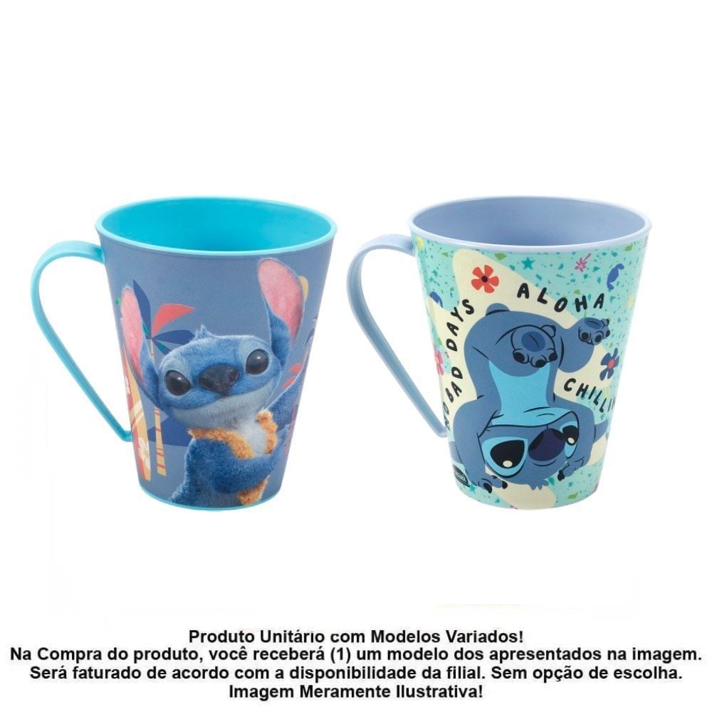 Caneca Decorada Stitch Plasútil 360Ml - SORTIDA