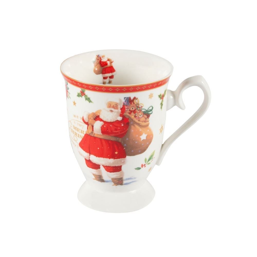 Caneca Natalina Com Caixa Presenteável Dinatale - Papai Noel