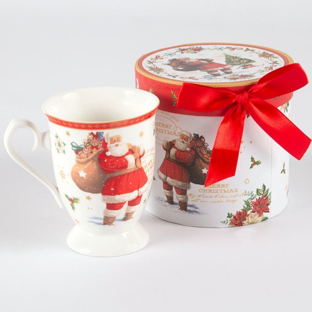 Caneca Natalina Com Caixa Presenteável Dinatale - Papai Noel