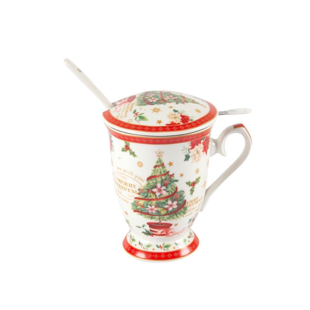 Caneca Natalina Para Chá Dinatale - Cerâmica