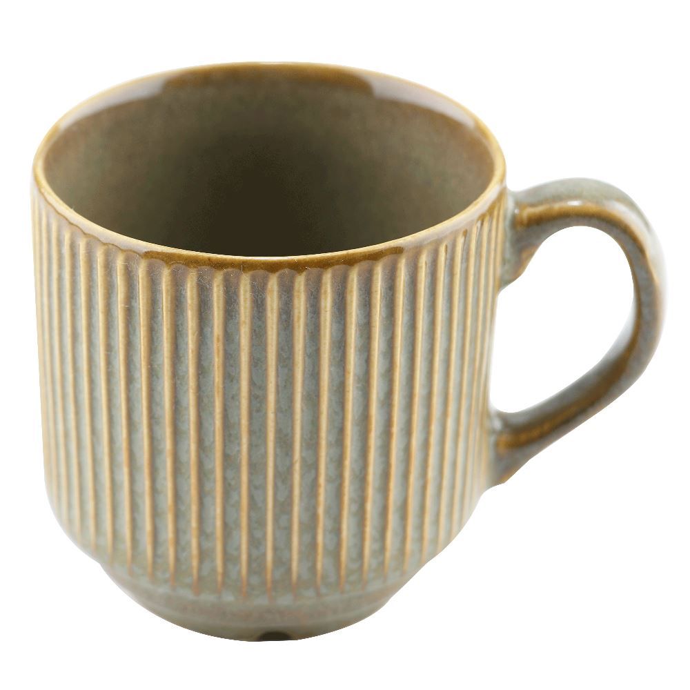 Caneca Striatto Fine Em Cerâmica L Hermitage 270Ml A5,5Cm Verde Oliva - STRIATTO