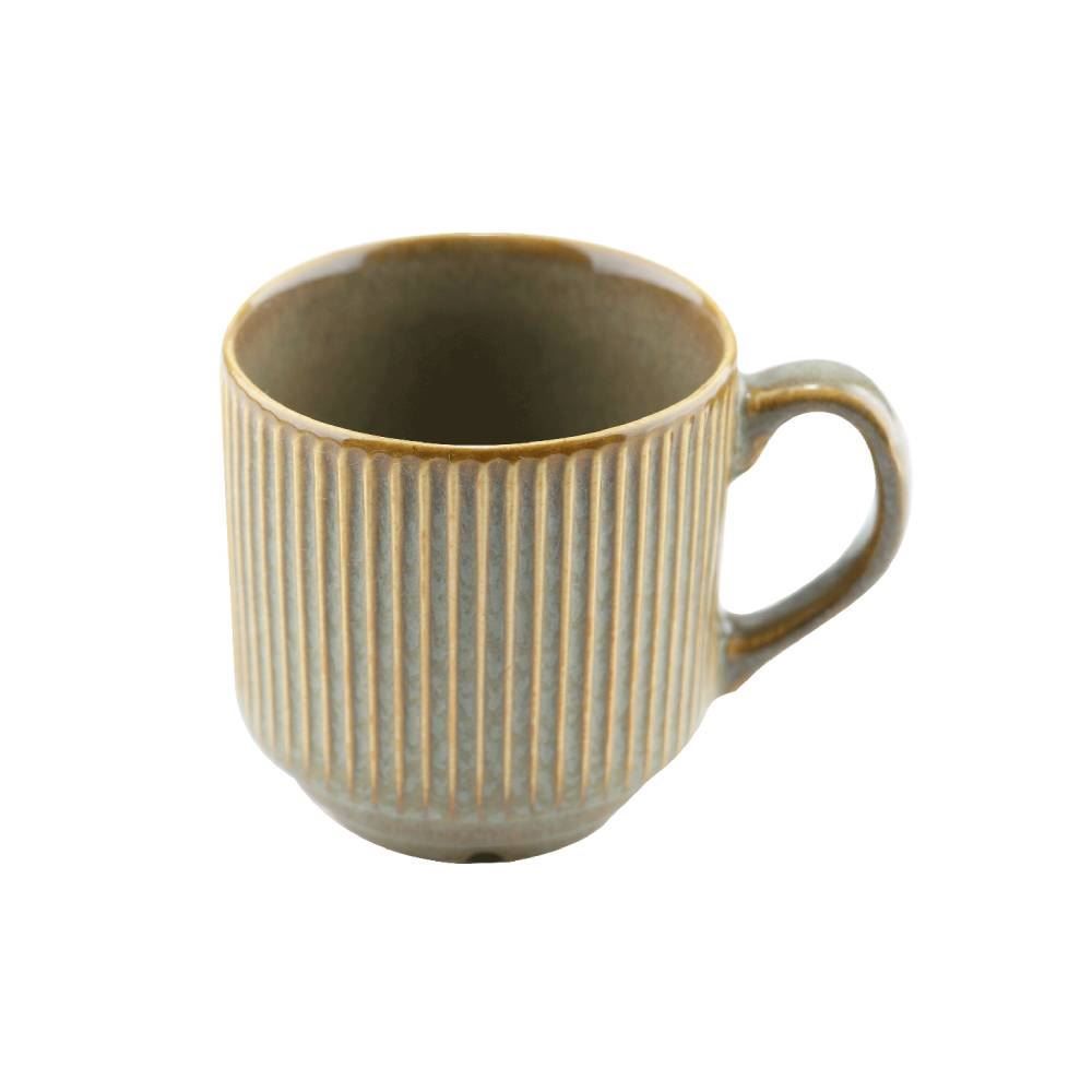 Caneca Striatto Fine Em Cerâmica L'hermitage 270Ml - Verde Oliva