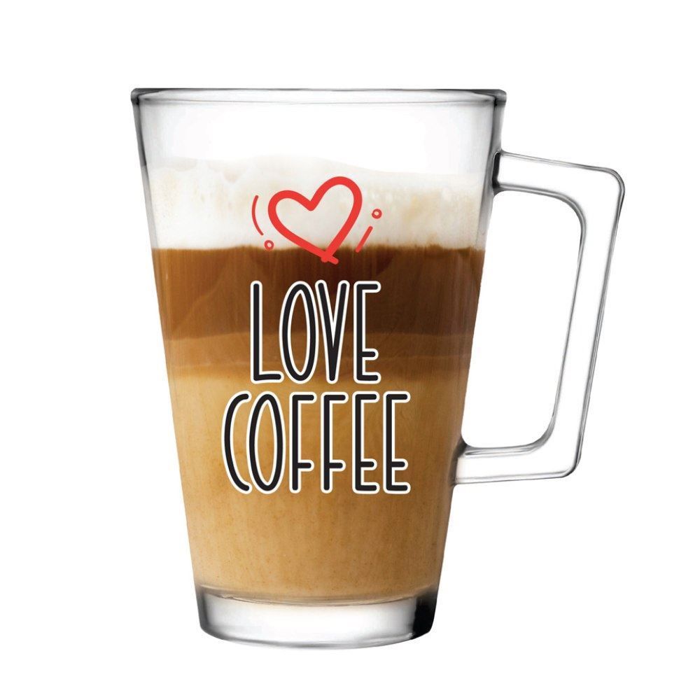 Caneca Vidro Love Coffee Ruvolo 230Ml - Transparente