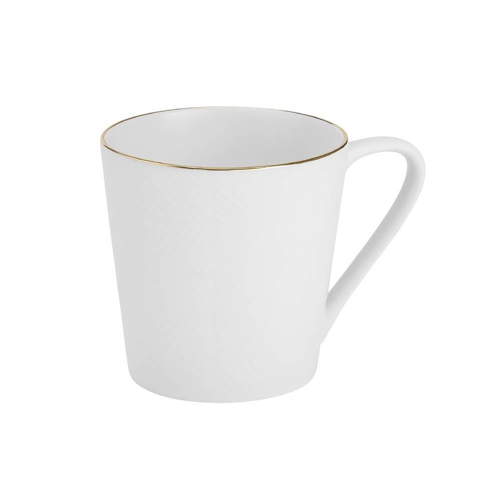 Caneca Zoe Com Filete Dourado Havan Casa 190Ml - Branco