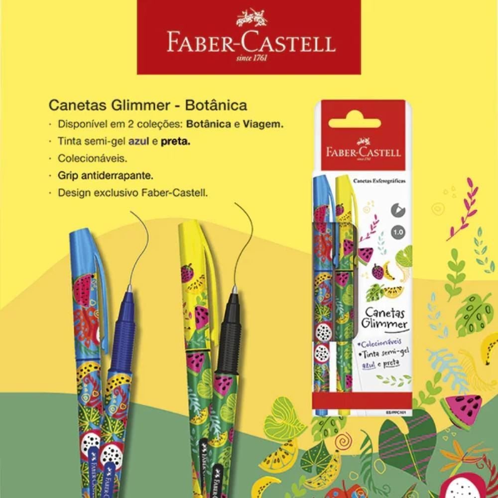 Caneta Esferográfica 1.0 Botânica Faber-Castell - 2 Unidades
