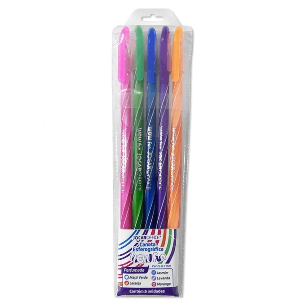 Caneta Esferográfica Perfumada Wow Fun 0.7 Jocar Office - 5 Unidades