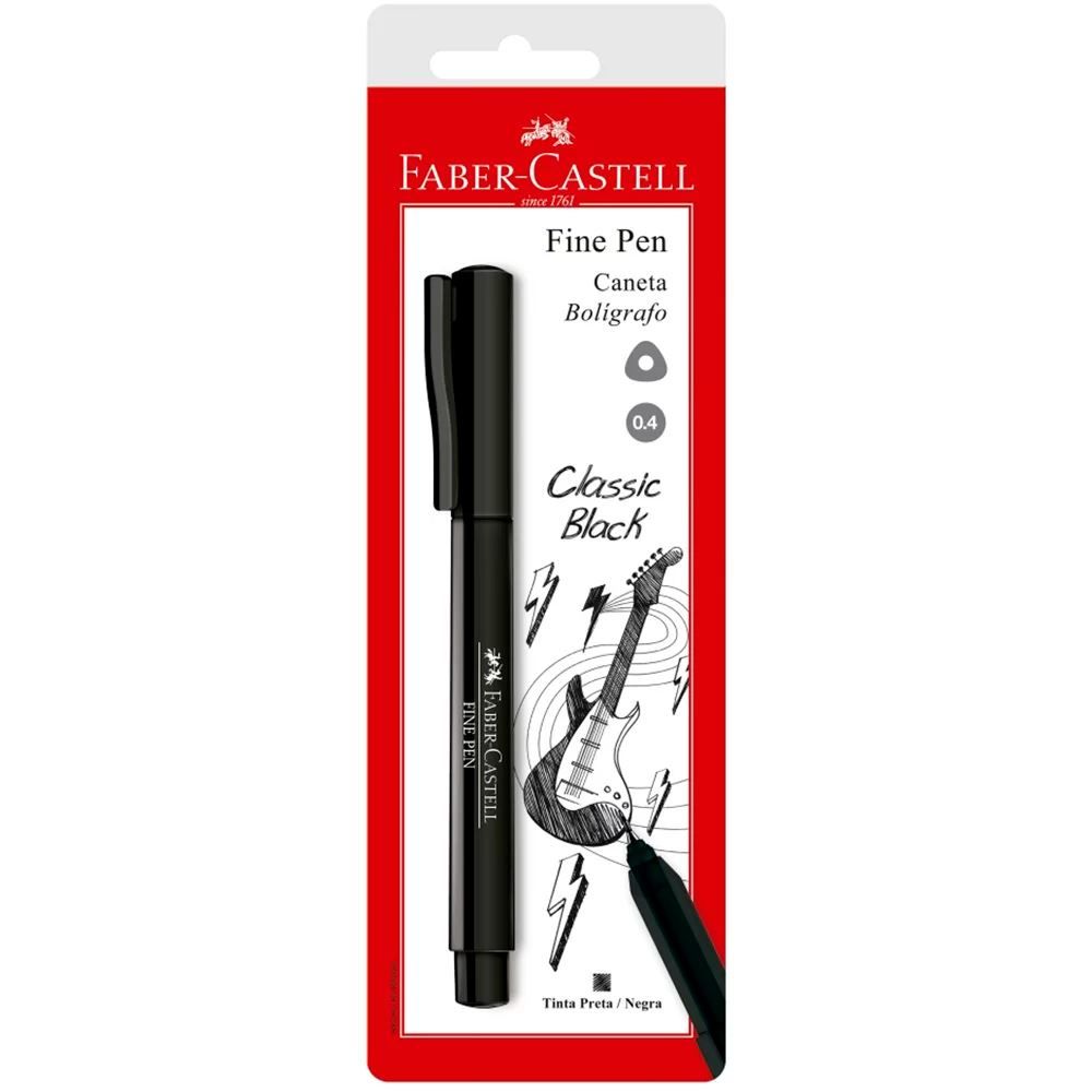 Caneta Fine Pen 0,4Mm Preta Faber-Castell - SM/FPBPRZF