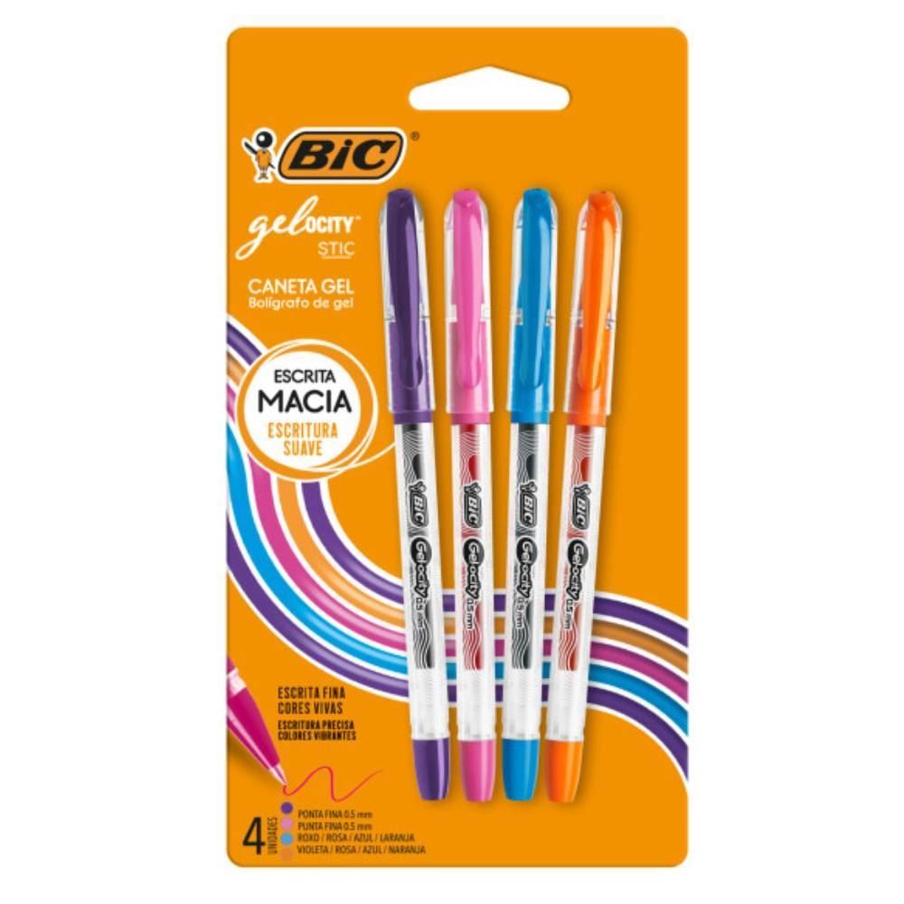 Caneta Gel Gelocity 4 Unidades Bic - 522238