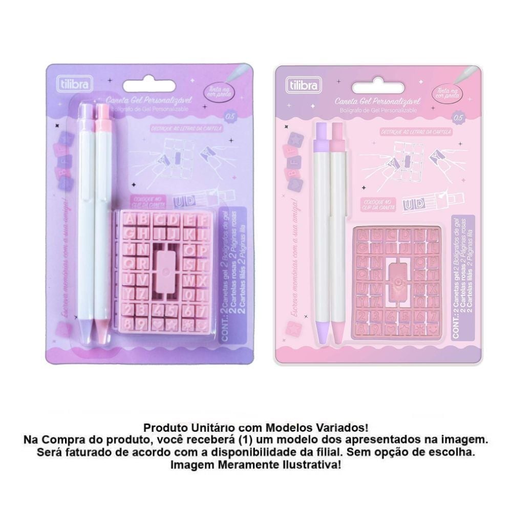 Kit Caneta Gel Personalizável 0.5 Tilibra - Sortido 
