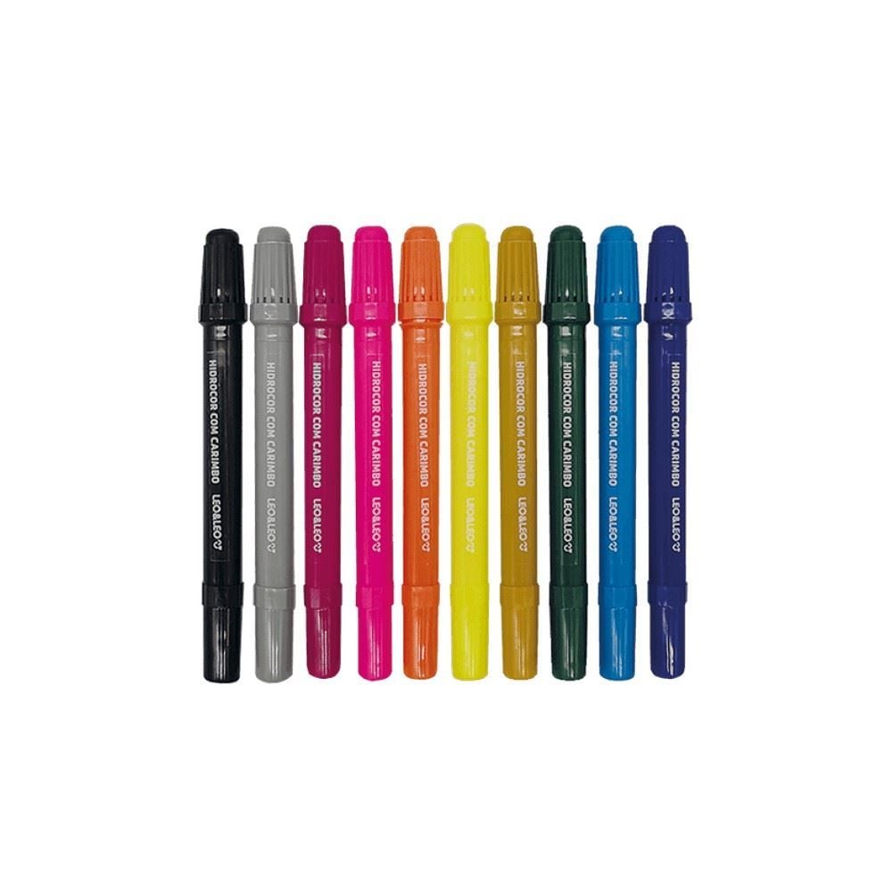 Caneta Hidrocor com Carimbo Leo&Leo - 10 Unidades