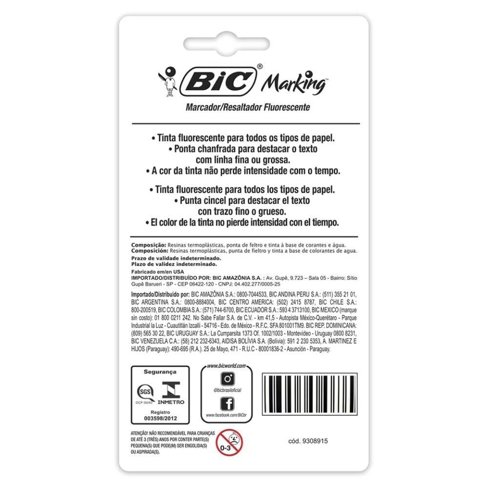 Caneta Marca Texto 4 Cores Pasteis Bic - 970913