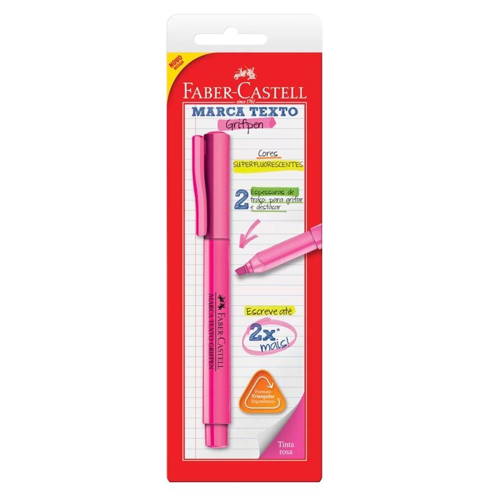 Caneta Marca Texto Grifpen Rosa Faber-Castell - SM/MTRSZF