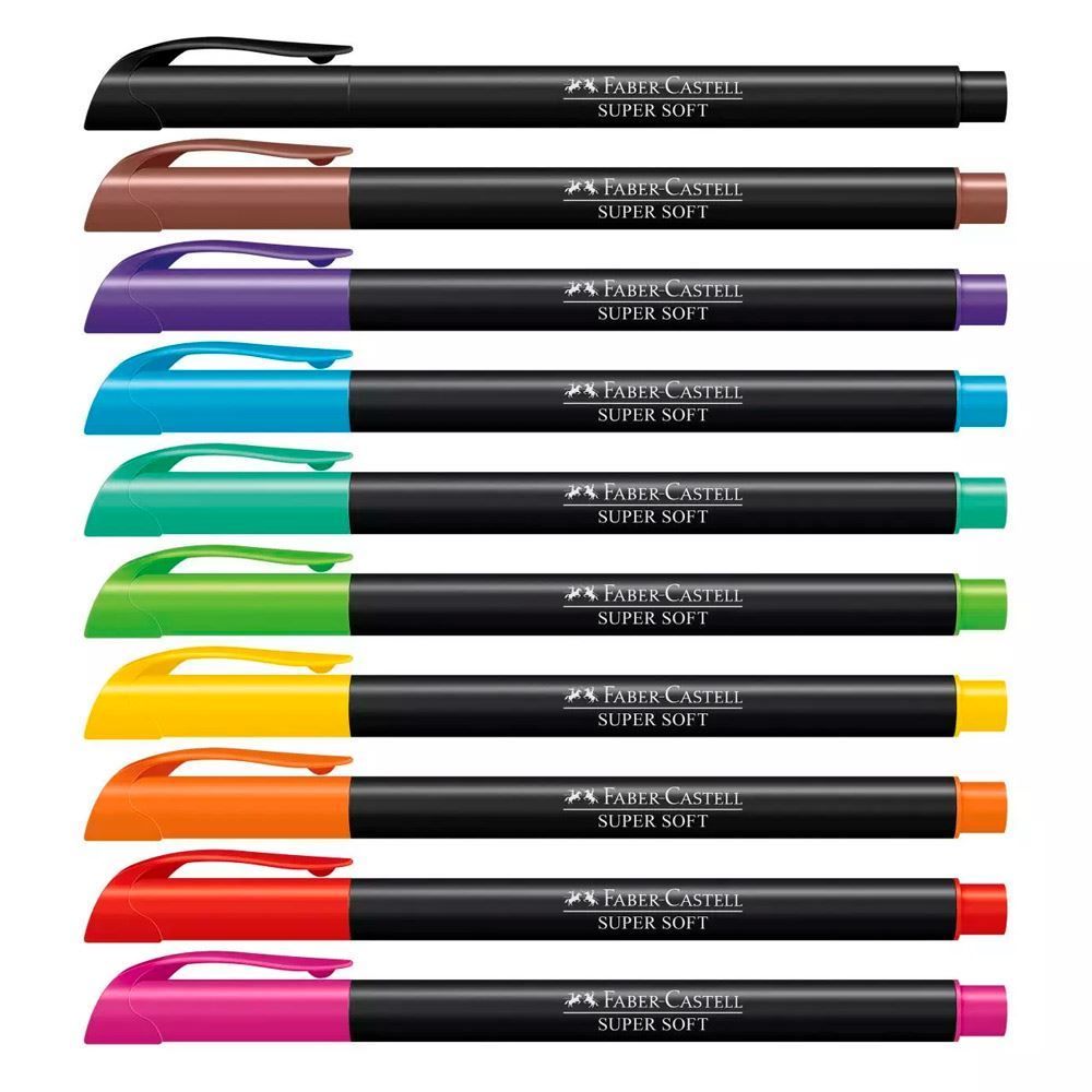 Caneta Pincel Faber-Castell Supersoft Com 10 Unidades - 15.0710SOFT