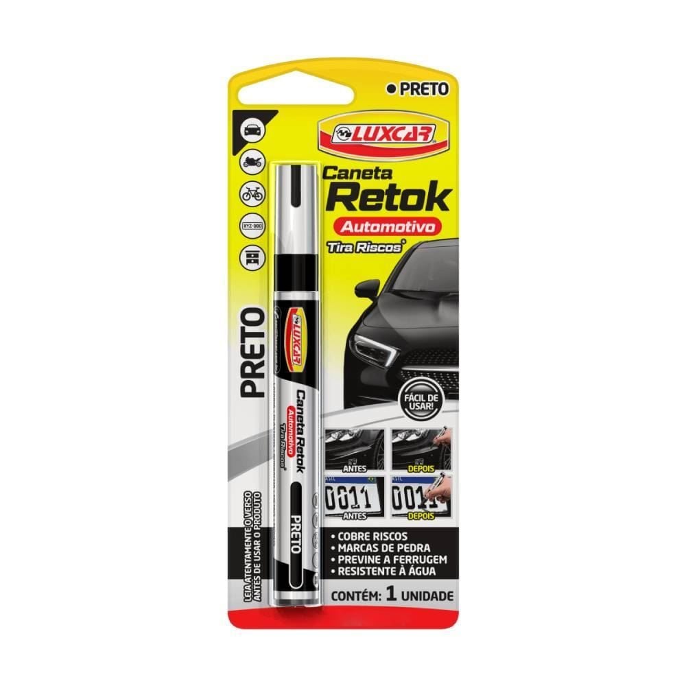 Caneta Retok Automotivo Luxcar Preto