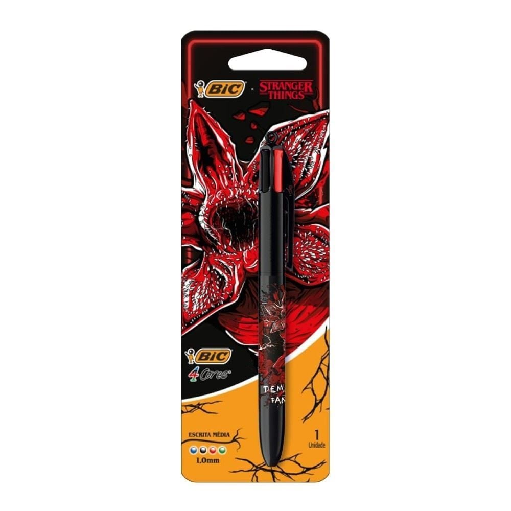 Caneta Retrátil 1.0 Stranger Things Bic - 4 Cores