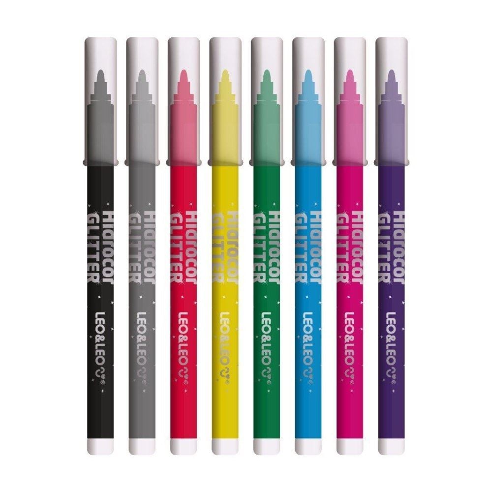 Canetinha Hidrocor com Brilho Leo&Leo - 8 Unidades