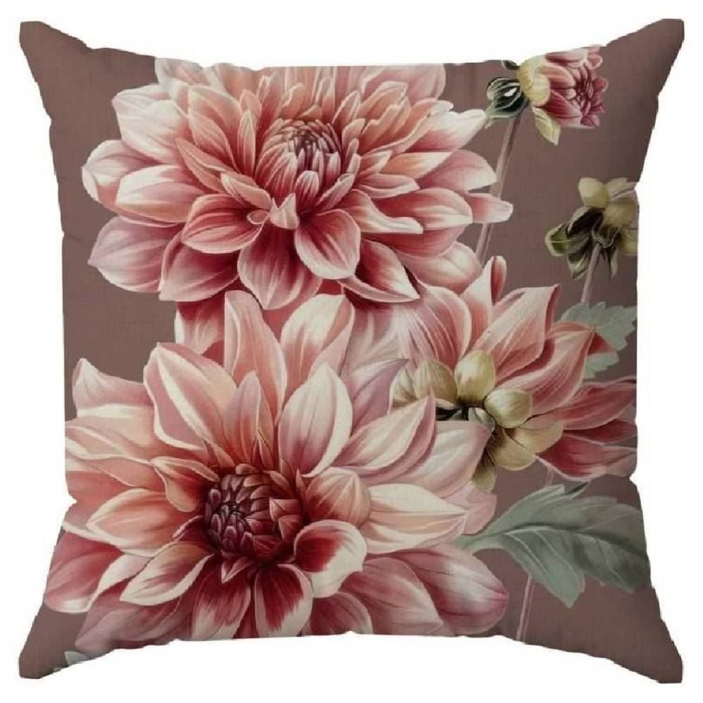 Capa de Almofada Veludo 43X43 cm Estampada Havan Casa - Zinia Rosa