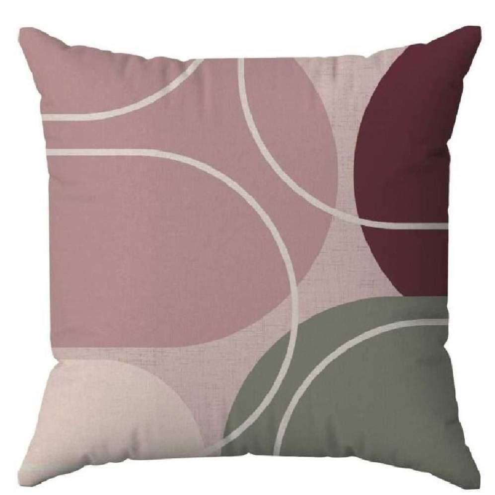 Capa de Almofada Veludo 43X43 cm Estampada Havan Casa - Círculos Rosa