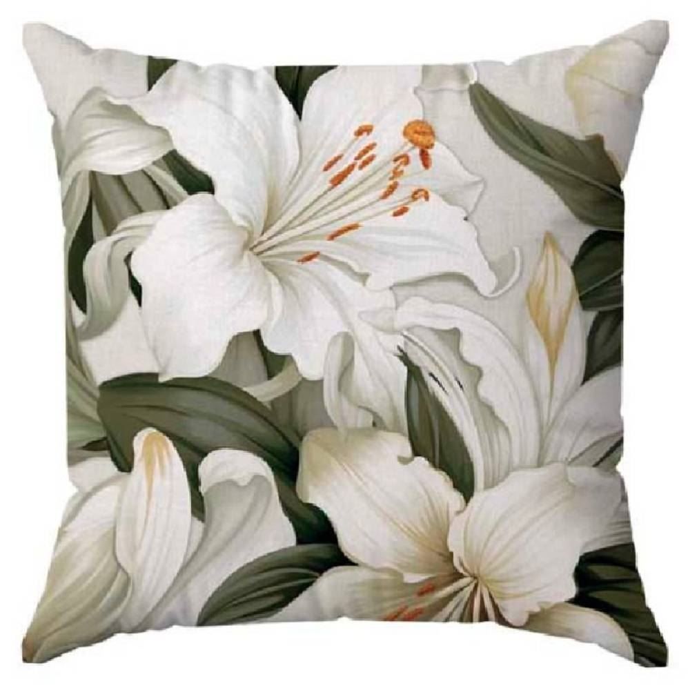 Capa de Almofada Veludo 43X43 cm Estampada Havan Casa - Lírio