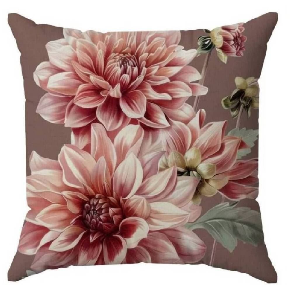 Capa de Almofada Veludo 43X43 cm Estampada Havan Casa - Zinia Rosa