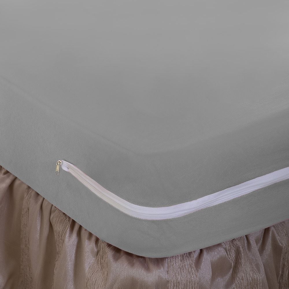 Capa Para Colchão Com Zíper Solteiro Solecasa - Prata 945