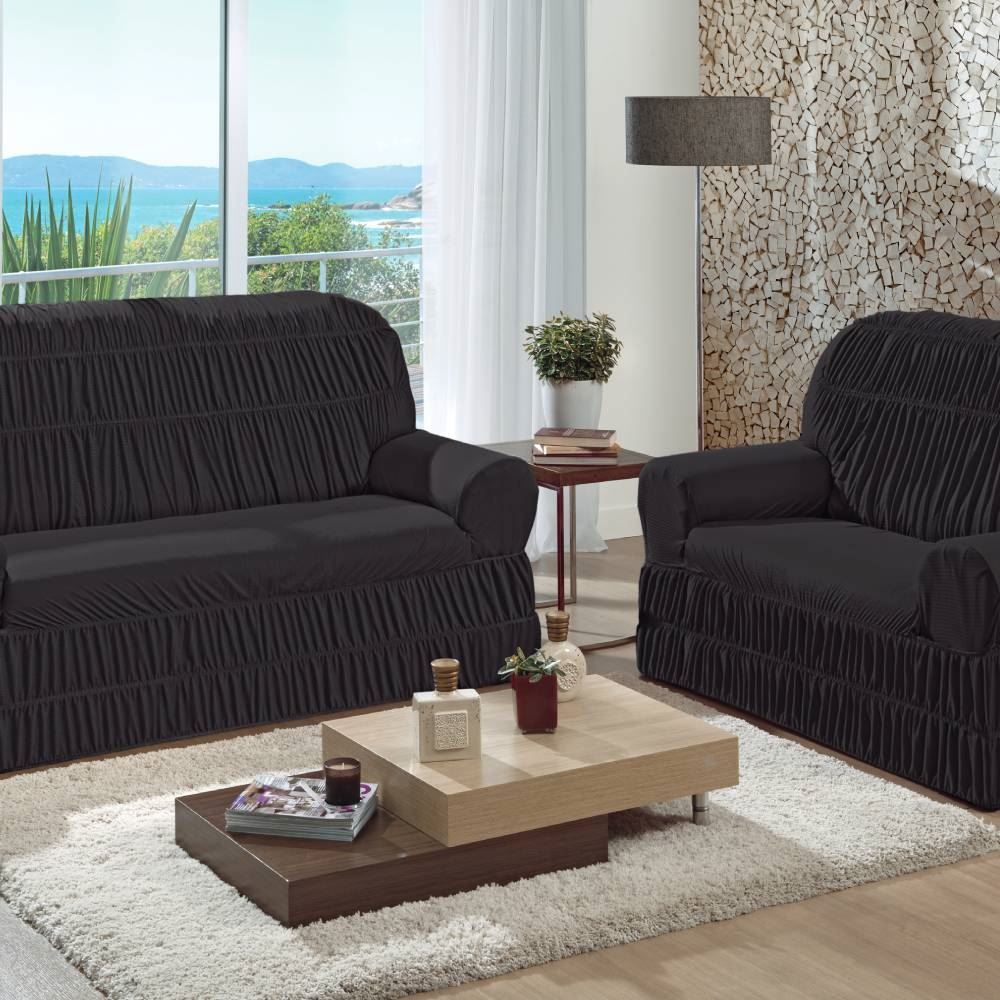 Capa Para Sofá 02 E 03 Lugares Veneza Havan Casa - Tabaco