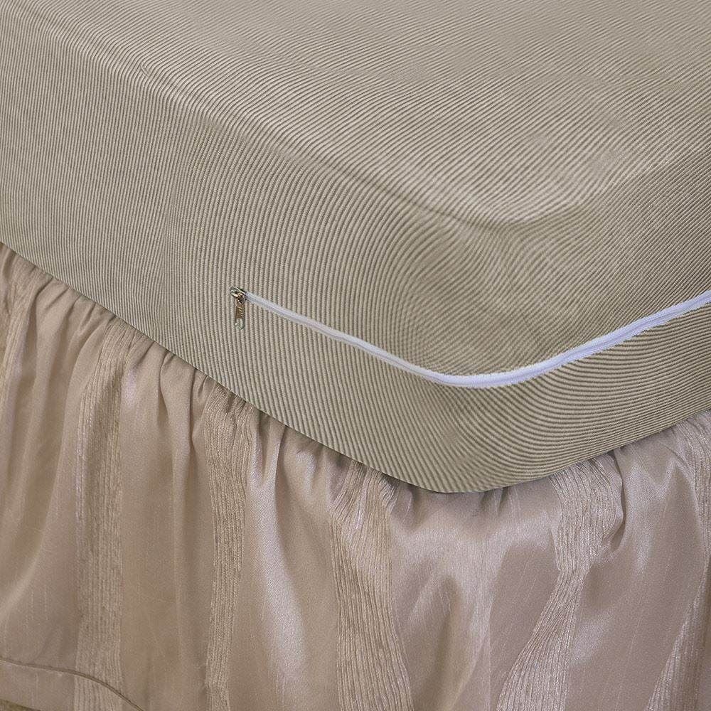 Capa Protetora Para Colchão Casal Com Zíper Solecasa - Cru