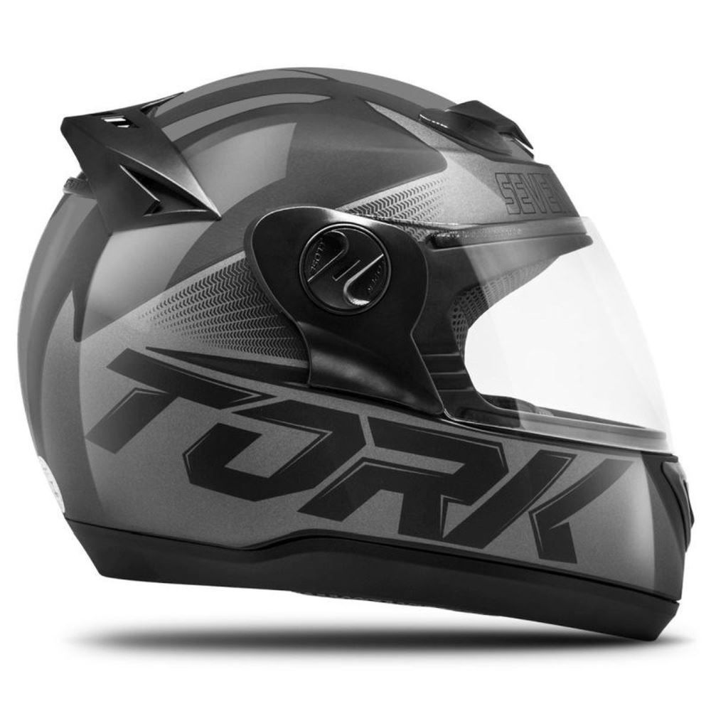 Capacete Liberty Evolution Pro Tork G7 - PRETO/CINZA 58