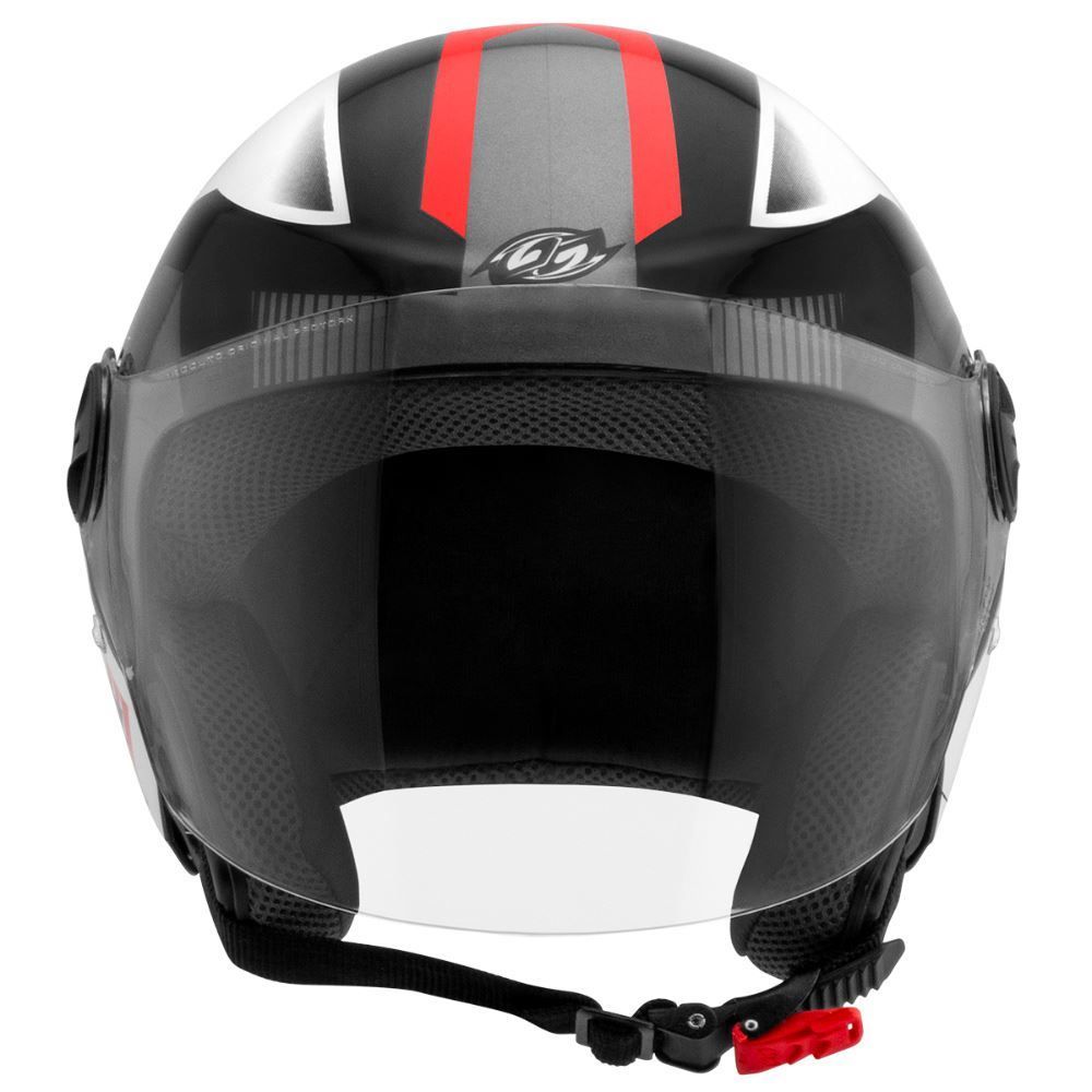 Capacete New Liberty Three Pro Protork - PRETO/VERMELHO 58