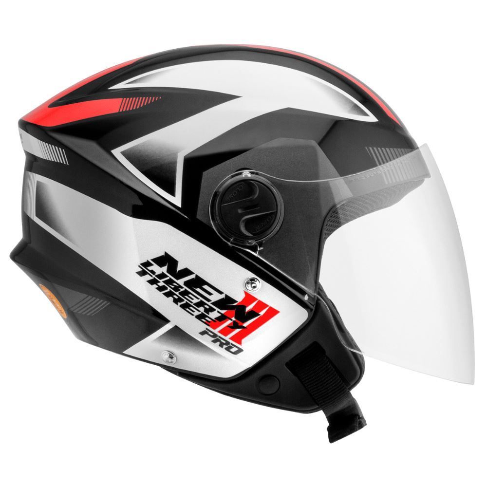 Capacete New Liberty Three Pro Protork - PRETO/VERMELHO 60