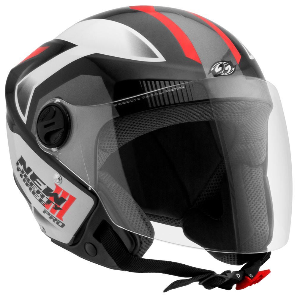 Capacete New Liberty Three Pro Protork - PRETO/VERMELHO 60