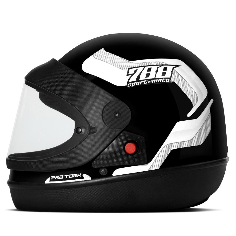 Capacete Viseira Automática Sport 788 Protork - PRETO 56